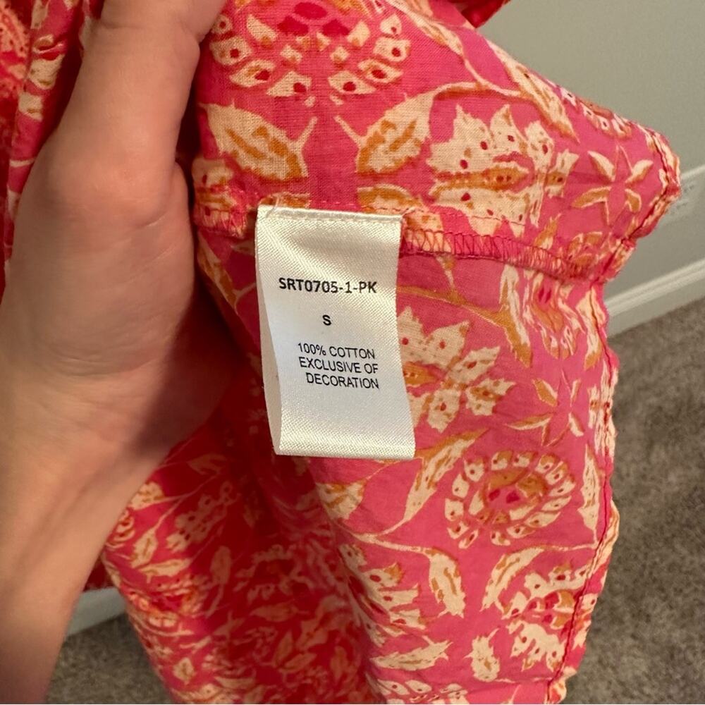 Anthropologie THML Pink Cotton Floral Tassel Maxi Dress Small - Picture 6 of 14